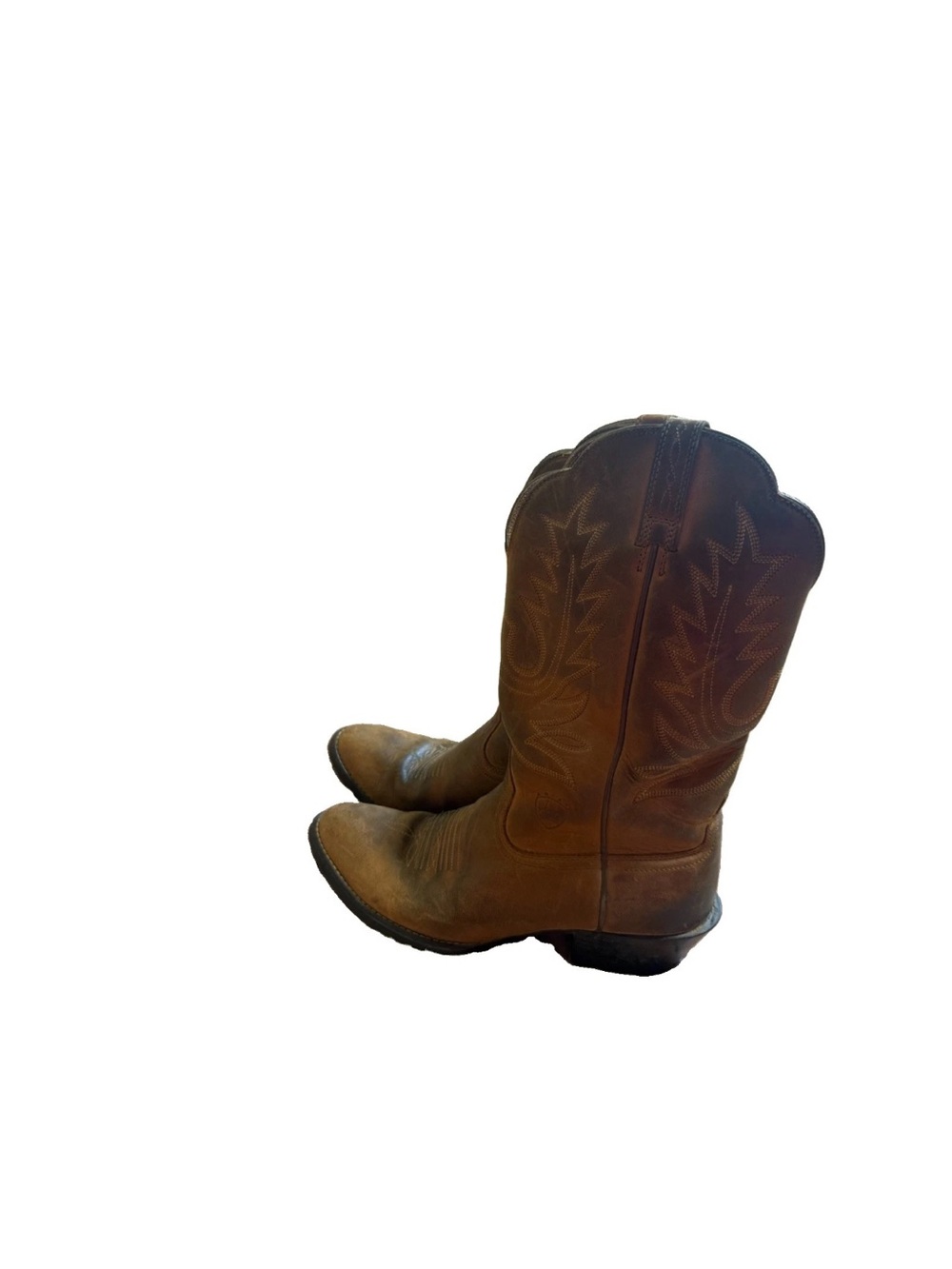 Ariat Heritage R Toe Distressed Brown Leather Western Boots Women Size 7.5
